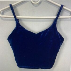 Elegant Blue Velvet Tank Top